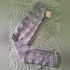 Womens Gray and Red Plaid Pants